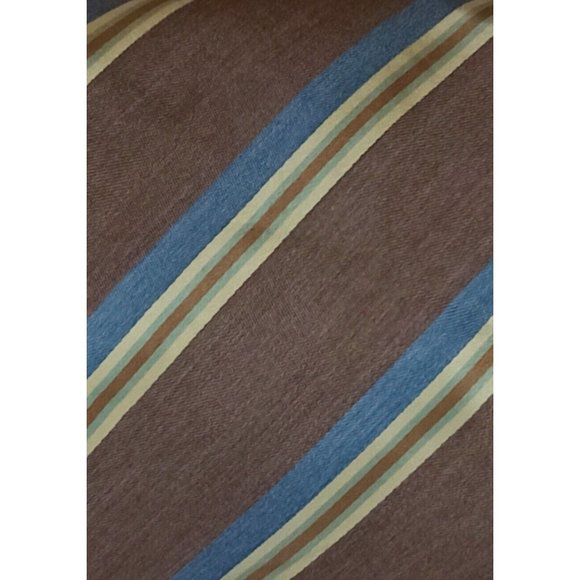 ERMENEGILDO ZEGNA Brown Striped Silk Tie ITALY 58"/ 3.5" EC - Picture 3 of 3